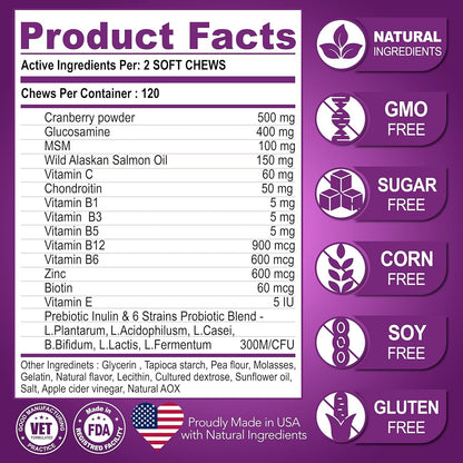 Dog Multivitamin Chews with Glucosamine for Joint, Immunity & Skin Health