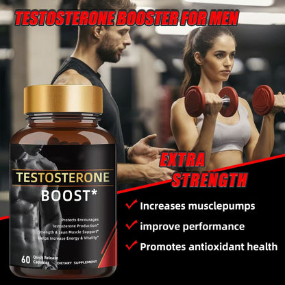 Natural Testosterone Booster Supplement Capsules for Men Tribulus Fenugreek