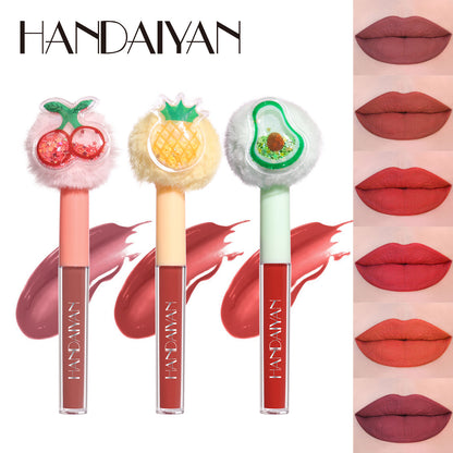 Fuzzy Fruit Lip Gloss - Velvet Matte Transfer Proof Long Lasting Liquid Lipstick