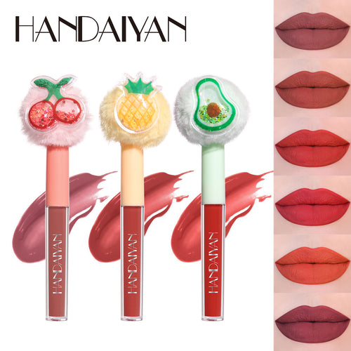 Fuzzy Fruit Lip Gloss - Velvet Matte Transfer Proof Long Lasting Liquid Lipstick