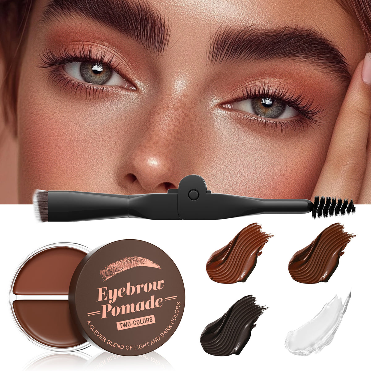 2-Tone 3D Brow Gel Eyebrow Mascara Natural Gradient Waterproof Smudge-Proof