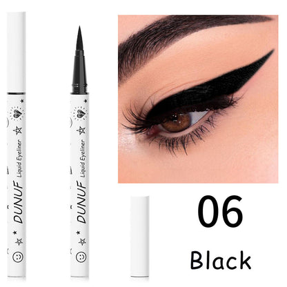 12-Color Liquid Eyeliner - Waterproof, Quick-Dry, Smudge-Proof Makeup for Women