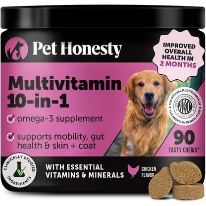 Multivitamin for Dogs with Glucosamine, Probiotics & Omega, Skin & Coat Support