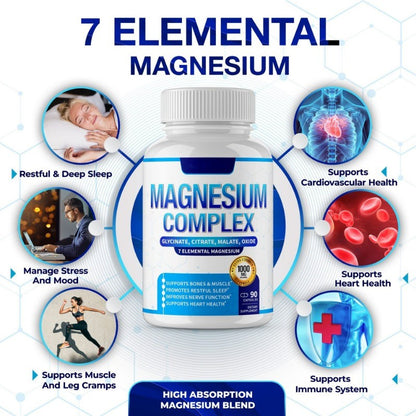 Magnesium Glycinate Capsules Stress Relief and Muscle Support Complex