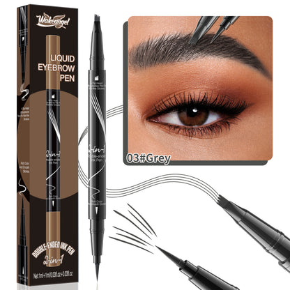 4 Forked Tip Eyebrow Liner Eyes Makeup for Women Waterproof No Fading