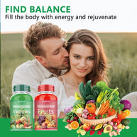 Sinpuyle Whole Food Fruits&Veggies Supplement combination-2 Bottles(90 Capsules)