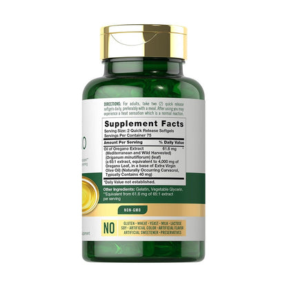 Oregano Oil Softgels Immune System and Respiratory Support 150 Capsules