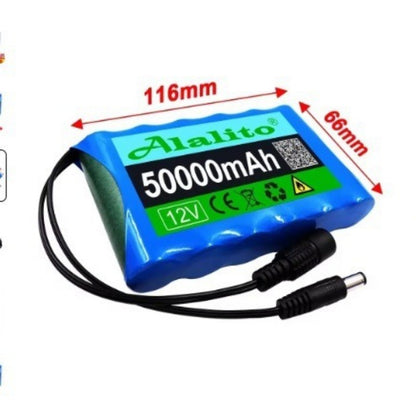 Portable 12V 50Ah Rechargeable Li-ion Battery Pack 12.6V 30Ah for Camping