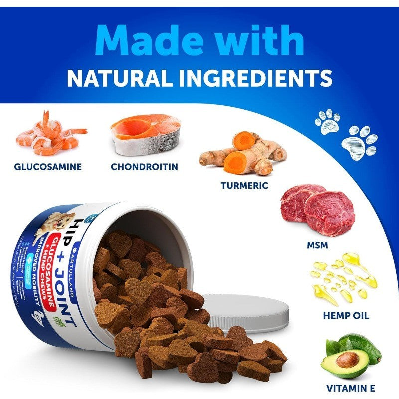 Dog Hip & Joint Chews with Glucosamine & Chondroitin for Mobility Support