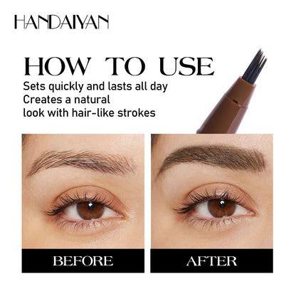 Makeup for Women Eyebrow Liner 5-Color Waterproof Liquid Brow Pen Smudge-Proof
