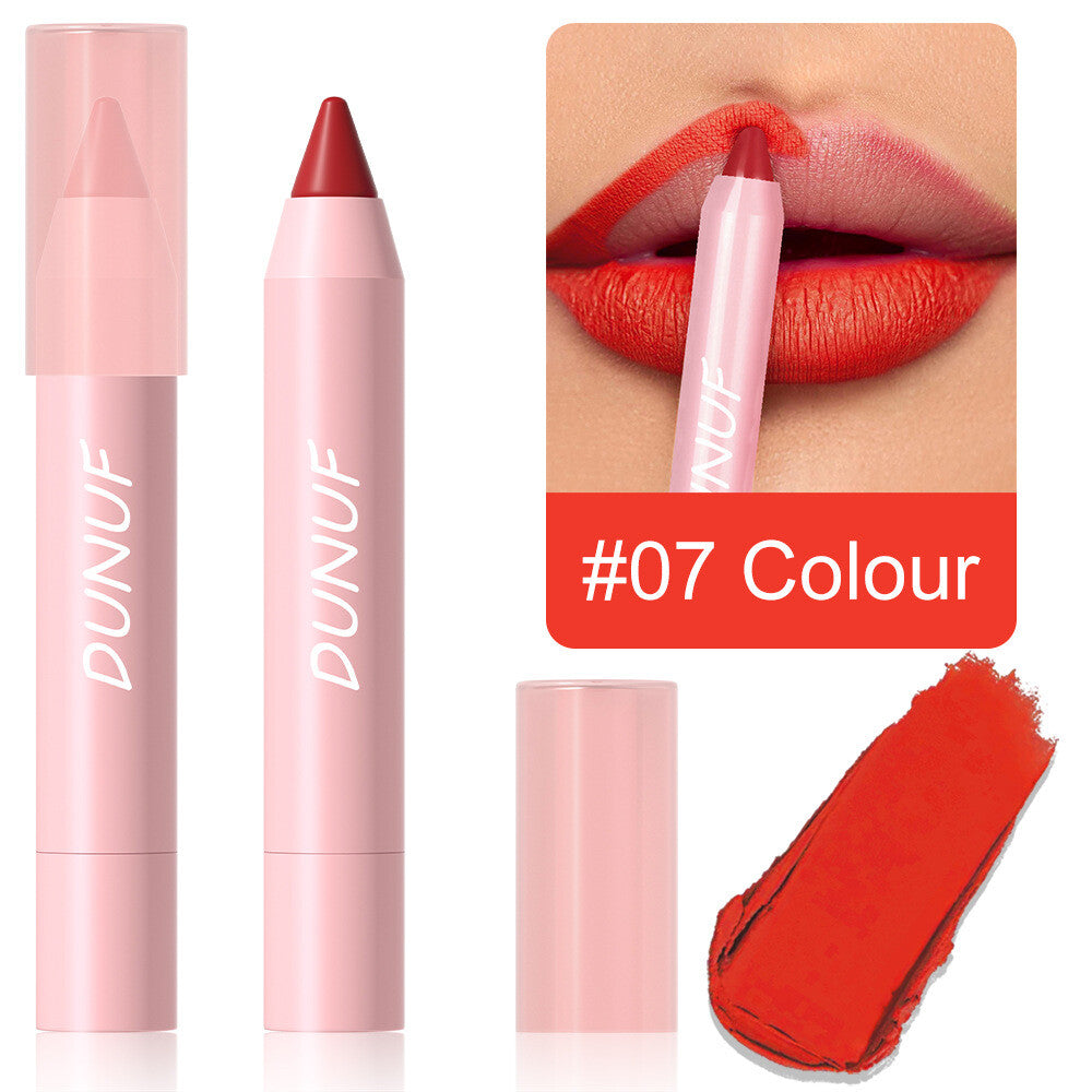 18-Color Matte Lip Pencil Gloss - Waterproof Long Lasting Smudge Proof Non-Stick