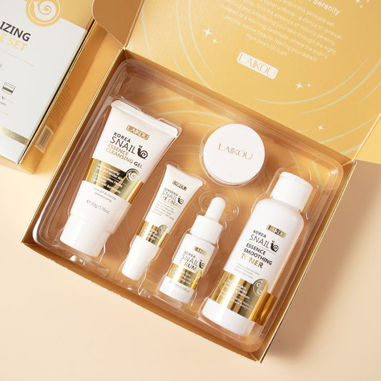 Skin Care Sets 5pcs Gift Box Snail Essence Cleanser Toner Serum Essence Cream
