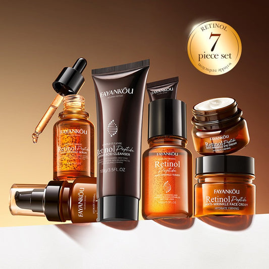 Retinol & Peptide Anti-Aging Skincare Set 7pc Korean Skin Care Makeup for Women