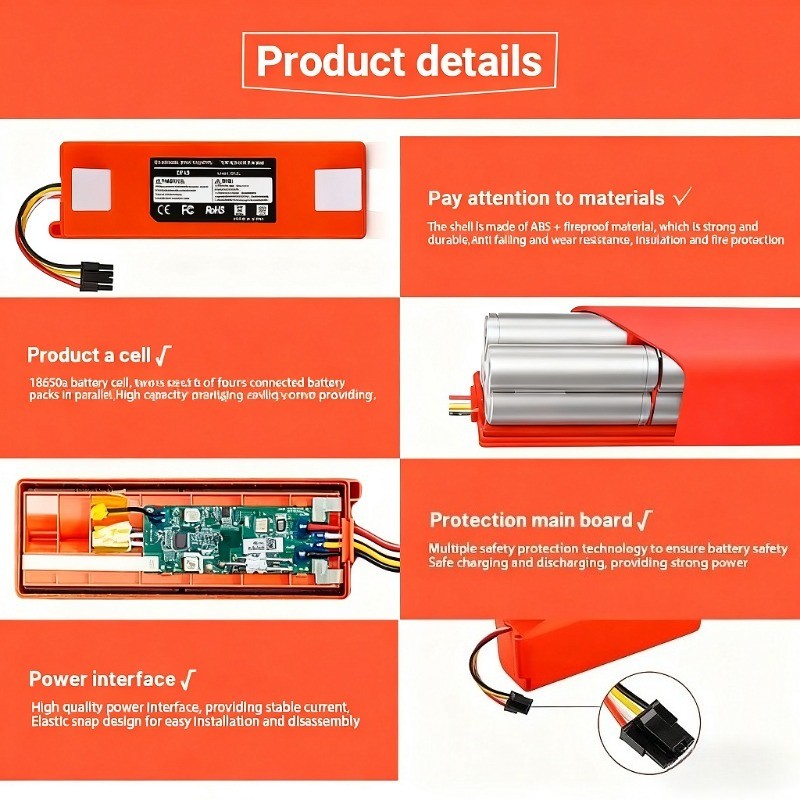 14.4V Li-ion Battery for Xiaomi Roborock Robot Vacuum Cleaner 1st 2nd Gen