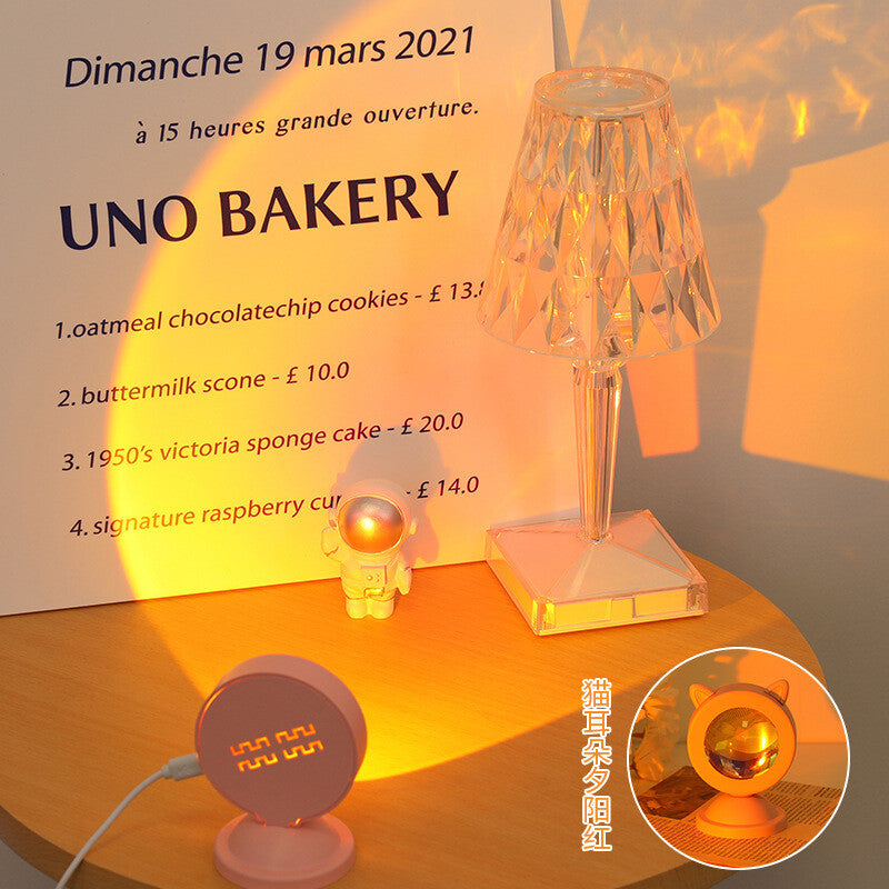 Live Projection Lamp Sunset Rainbow RGB Sunset Atmosphere Mini Floor Lamp
