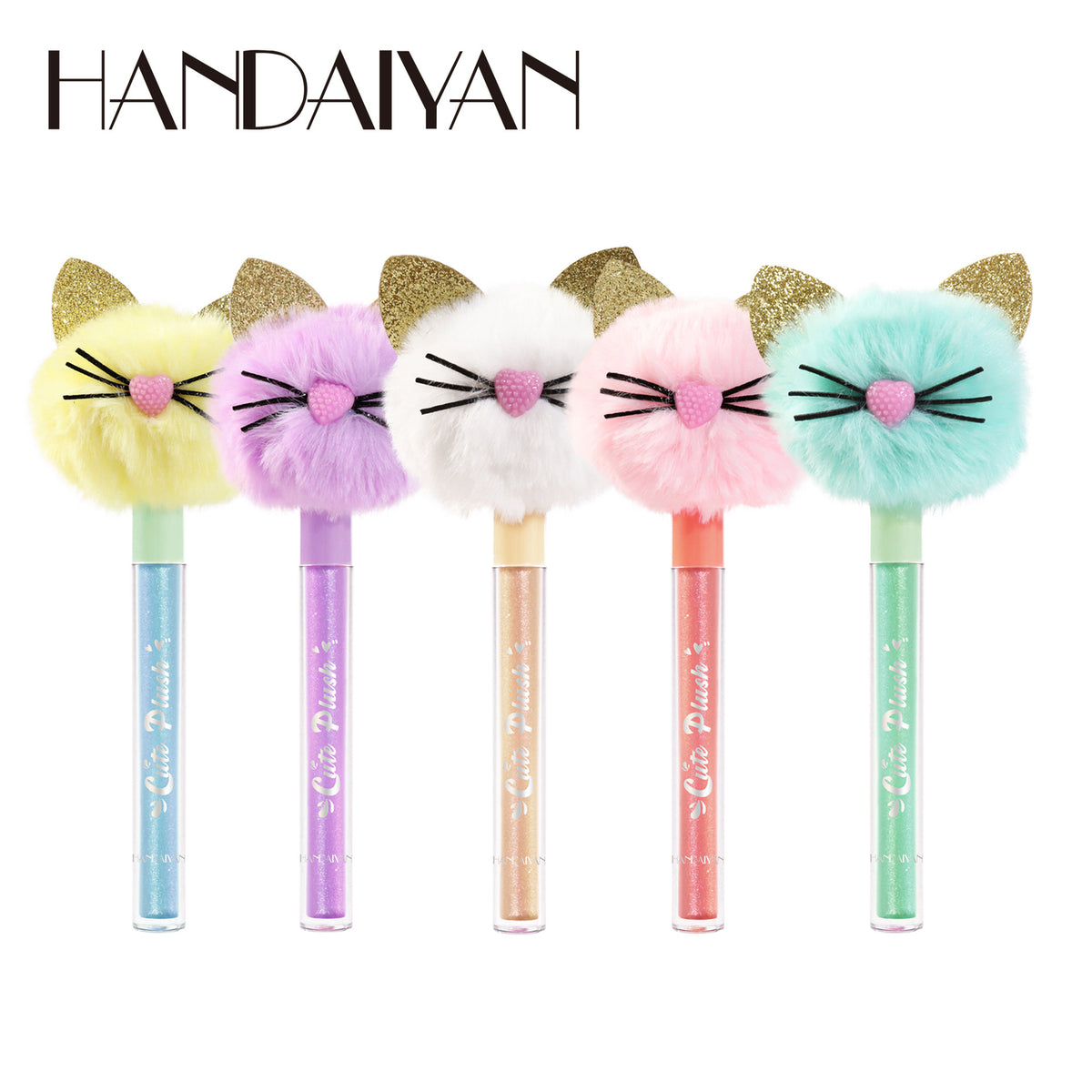 Fuzzy Cat Lip Gloss - Shimmery Jelly Shine, Mirror Glossy Finish Liquid Lipstick