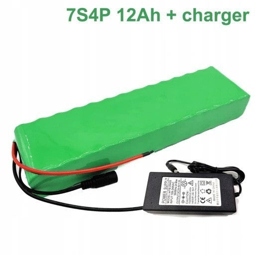 24V 12Ah 7S4P Rechargeable Li-ion Battery for E-Bike/Scooter/Balance Bike
