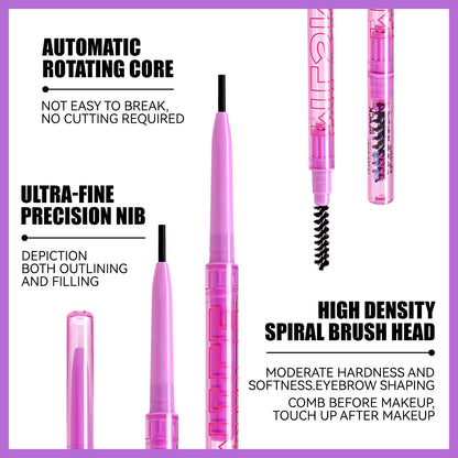 Ultra-Fine Dual Brow Pencil Eyebrow Liner Waterproof Smudge-Proof Natural