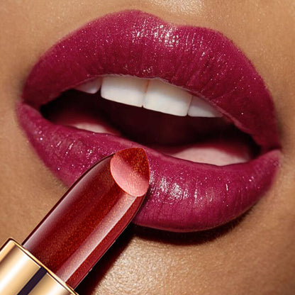 Color Changing Lipstick - Metallic Pearl Shimmer, Mood Lip Gloss Shiny Rose Gold