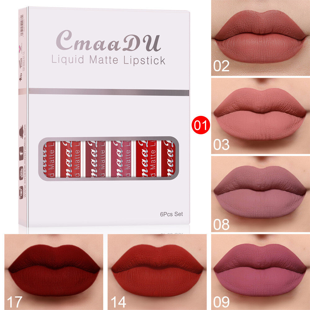 6pcs Matte Liquid Lipstick Set Lip Gloss💄 Smudge Proof & Waterproof🌸 Gift Box