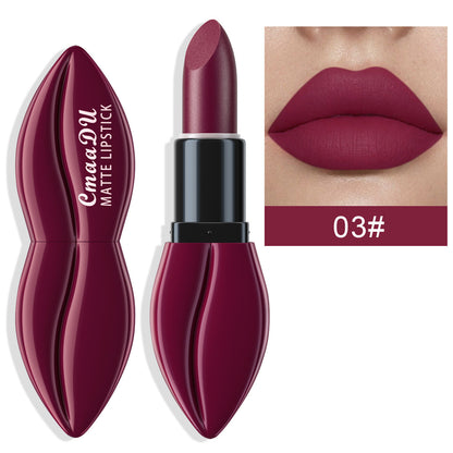 Matte Waterproof Lipstick & Lip Gloss - 10 Colors, Lip-Shaped Design