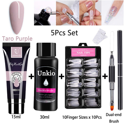 15ml Extension Gel Nail Polish Semi Permanent UV Hard Gel Nails Finger Prolong