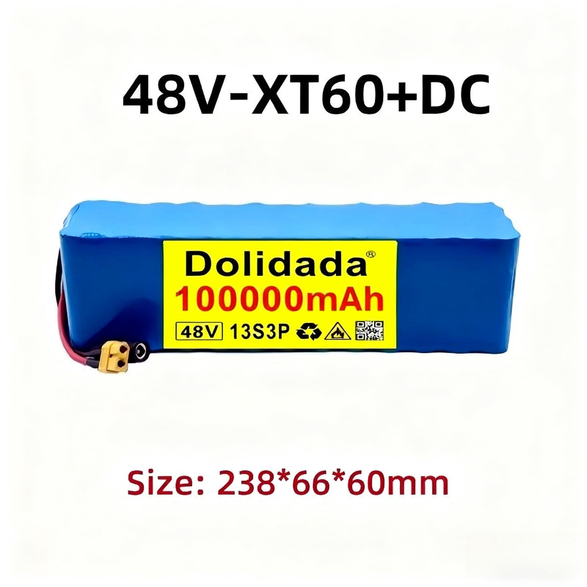 48V 100Ah 13S3P Li-ion Battery Pack for Electric Bicycle High Capacity