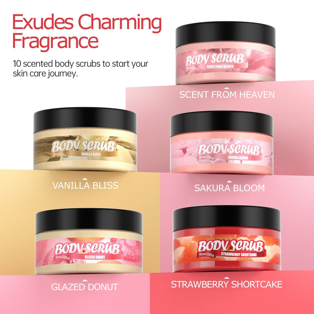 Strawberry Vanilla Body Scrub Exfoliators - Exfoliating KP Treatment Smooth Skin