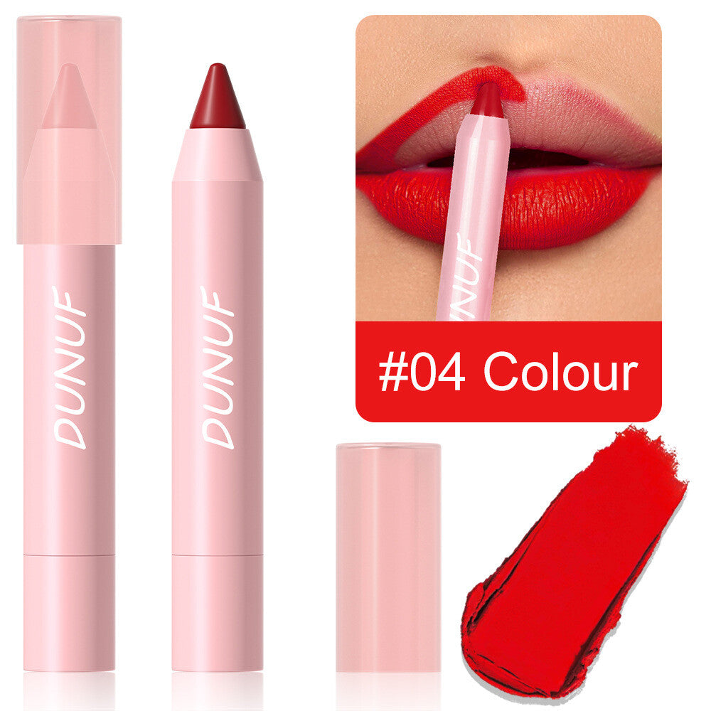 18-Color Matte Lip Pencil Gloss - Waterproof Long Lasting Smudge Proof Non-Stick