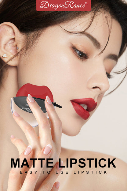 Lip-Shaped Matte Velvet Lipstick - Long Lasting Red (Easy Apply) Waterproof