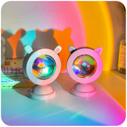 Live Projection Lamp Sunset Rainbow RGB Sunset Atmosphere Mini Floor Lamp
