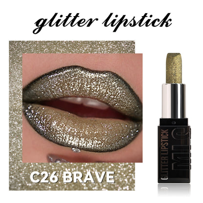 6 Colors Glitter Pearl Lipstick for Women Metallic diamond Long Lasting