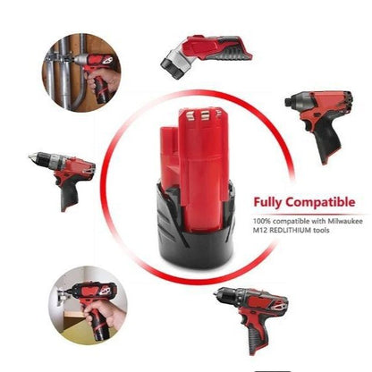 12V 3.0Ah Li-ion Battery for Milwaukee M12 Cordless Power Tools - 3000mAh