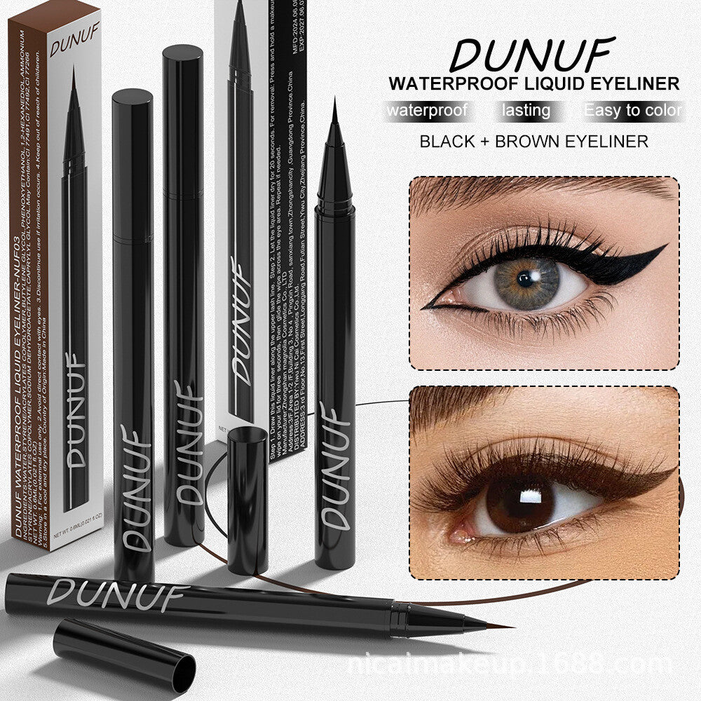 2-Color Liquid Eyeliner - Waterproof, Quick-Dry, Smudge-Proof Makeup for Women