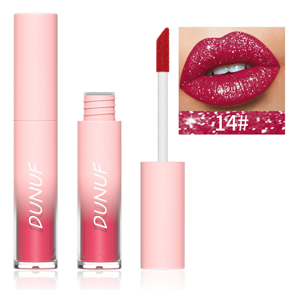 18-Color Diamond Lip Gloss - Glitter Shine, Waterproof, Long Lasting Vagen