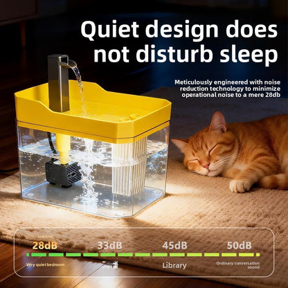 PetFlow Quiet Large Capacity Plastic Cat Dog Water Fountain Auto Cycle