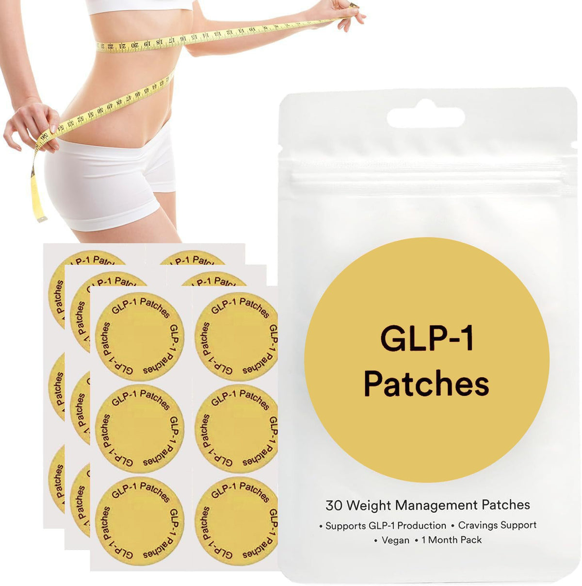 5Pack GLP - 1 Patches Kind Patches - 1 Month Supply Cravings Support Vegan Hot~