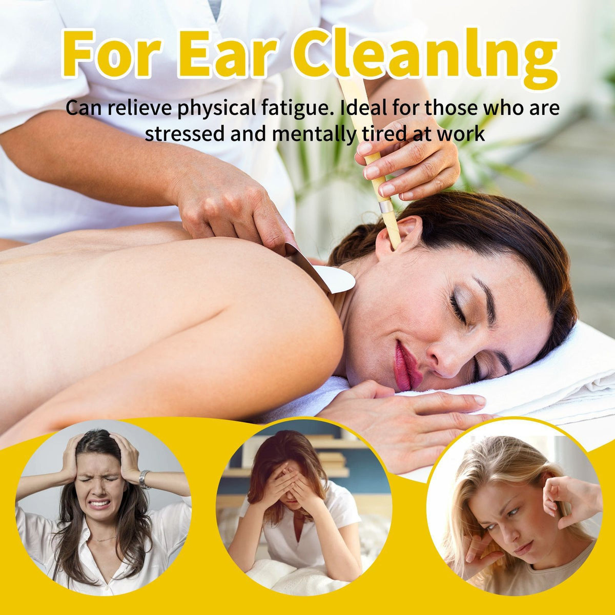 6-Pack（5Box/set) Beeswax Ear Candles Conical Horn for Relaxation Ear Cleaning