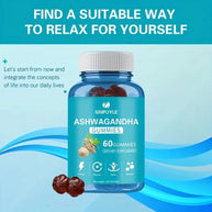 Sinpuyle Ashwagandha Gummies Natural Adaptogen Supplement-1 Bottle 60 Count