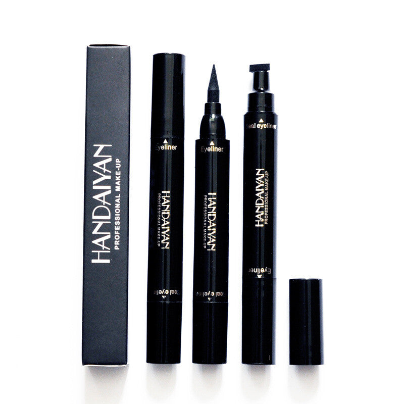 Dual-Ended Stamp Eyeliner Black Waterproof Sweatproof Long Lasting Eye Makeup