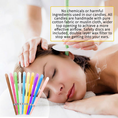 6-Pack（5Box/set) Beeswax Ear Candles Conical Horn for Relaxation Ear Cleaning
