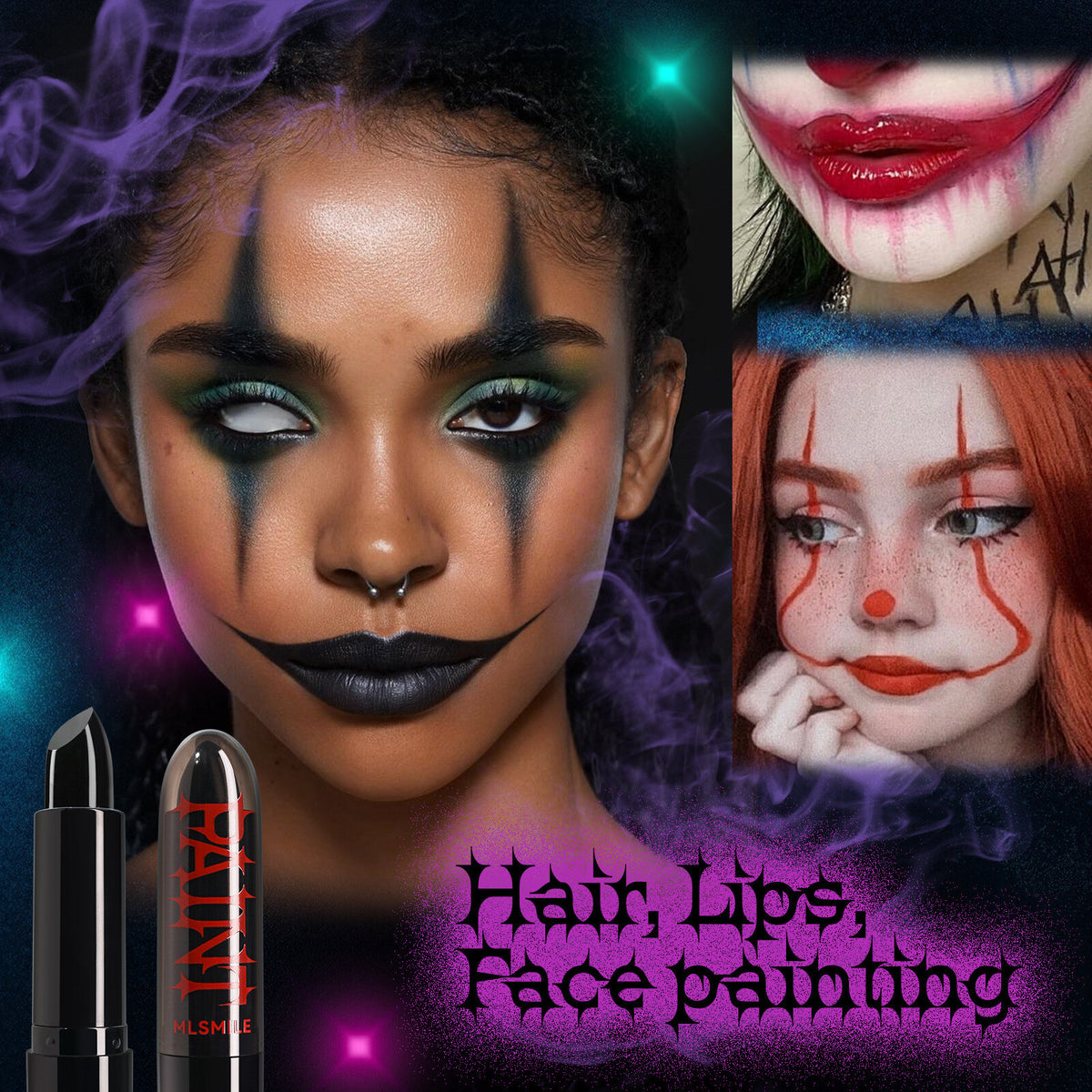 Moon Terror Halloween Lipstick Make Up Stage Fancy Dress Christmas Black White