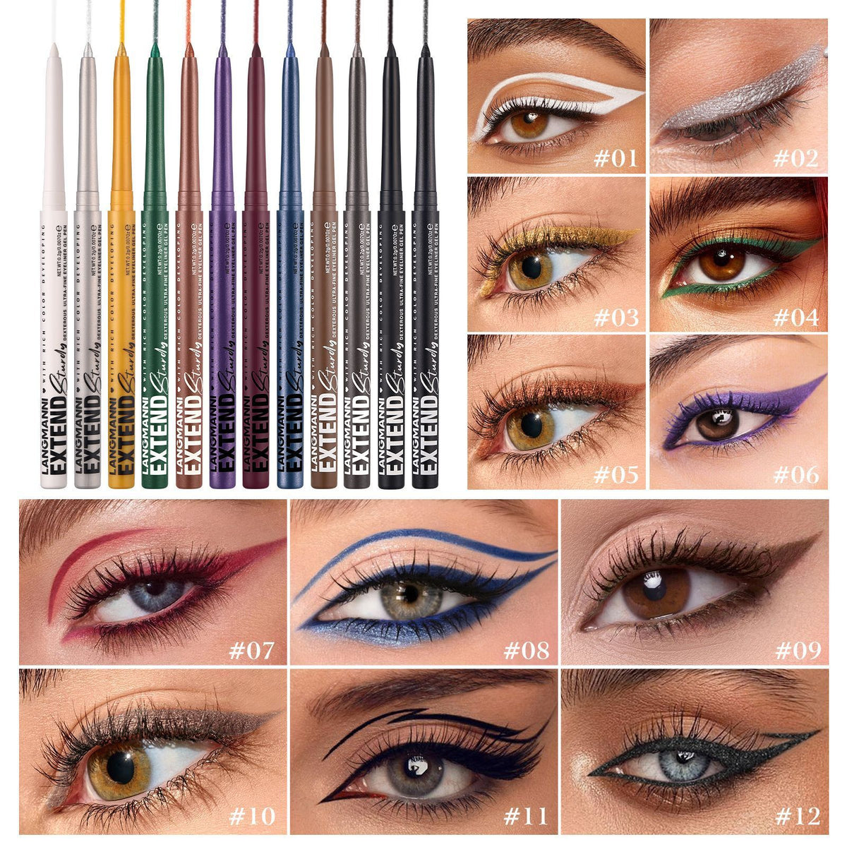 12 Color Twist-Up Gel Eyeliner Pencil Smooth Long Lasting Single Eye Liner Pen