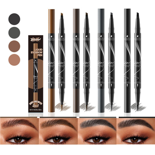 4 Forked Tip Eyebrow Liner Eyes Makeup for Women Waterproof No Fading