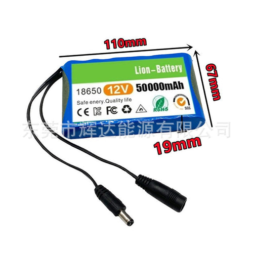 12V 50Ah 3S2P Li-ion Rechargeable Battery for CCTV Security Camera E-bike