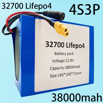12.8V 38Ah LiFePO4 Battery 4S3P w/BMS for Medical Equipment, Power Supply
