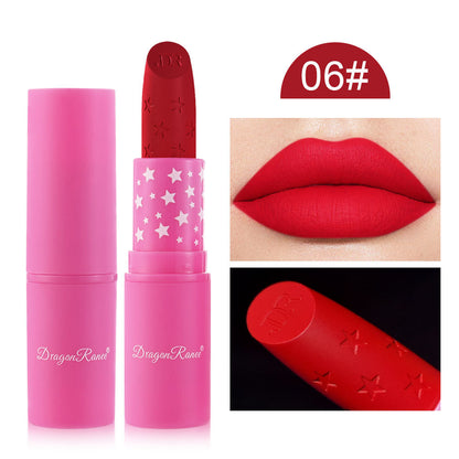 Velvet Matte Star Lipstick - Waterproof & Non-Stick Long Lasting Red Nude