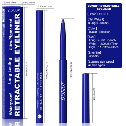Waterproof Eyeliner Pencil - Longwear, Smudge-Proof, Quick-Dry Gel Formula