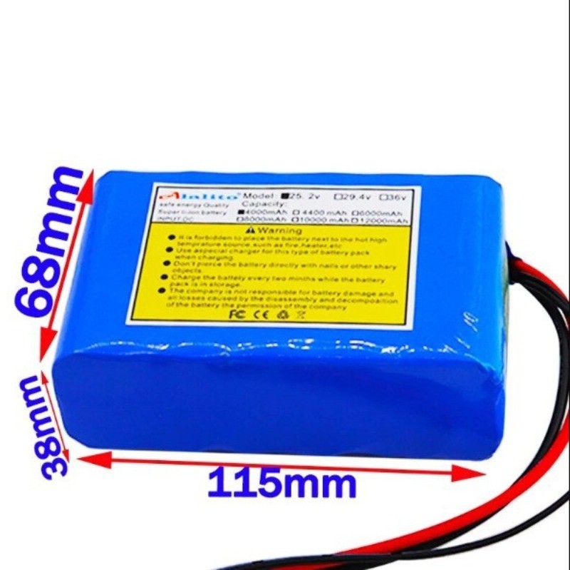6S2P 24V 4Ah Li-ion Battery Pack 25.2V 4000mAh for E-Bike Electric Moped Scooter