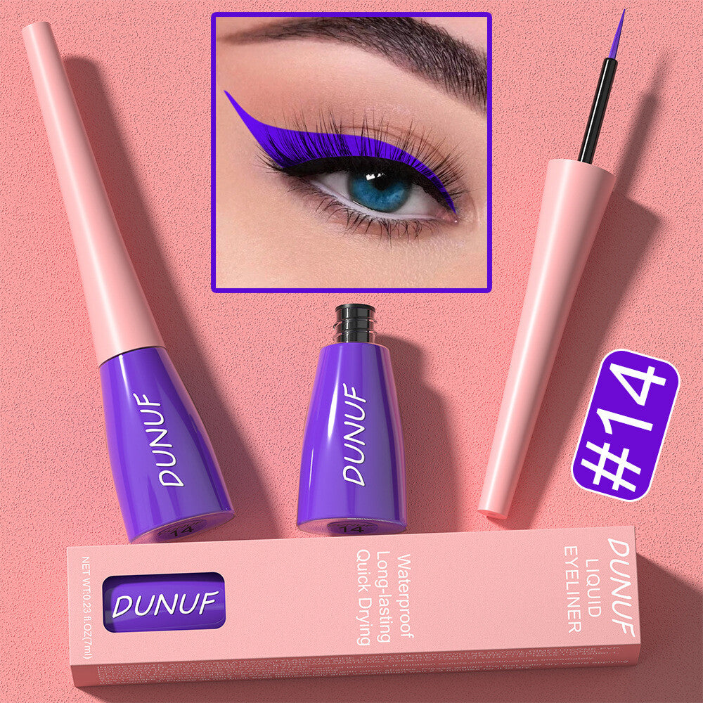 8Color Waterproof Liquid Eyeliner Vibrant Longwear Smudge-Proof Makeup for Women